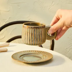 Karaca Teetassen Sets-Arthur Grün & Blau Teetasse, 260 ml Beıge Grün