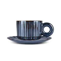 Karaca Teetassen Sets-Arthur Marineblaue Teetasse für 2 Personen, 260 ml Marıne