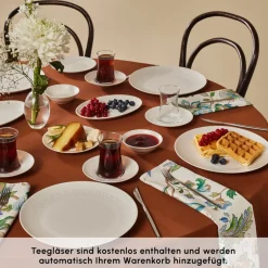 Karaca Frühstücksset Für 6 Personen-Artiste Bone China 20-teiliges Tafelservice für 6 Personen, Weiß