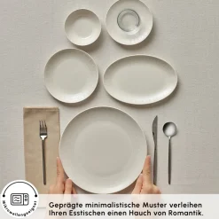 Karaca Frühstücksset Für 6 Personen-Artiste Bone China 20-teiliges Tafelservice für 6 Personen, Weiß