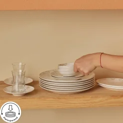 Karaca Frühstücksset Für 6 Personen-Artiste Bone China 20-teiliges Tafelservice für 6 Personen, Weiß