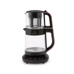 Karaca Teekocher-Çaysever 3 in 1 Sprechende Glas Teekocher Wasserkocher und Vorbereitung von Speisewasser 1700W, Rosegold