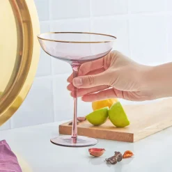 Karaca Weingläser & Kelchglas-Azalea Martini Glas Lila 220 ml Lıla01