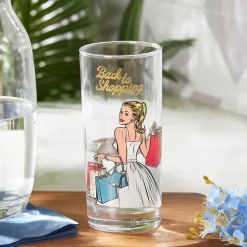 Karaca Wasserglas-Back To Shopping Gläser- Set für Soft- Getränke Multıfarben
