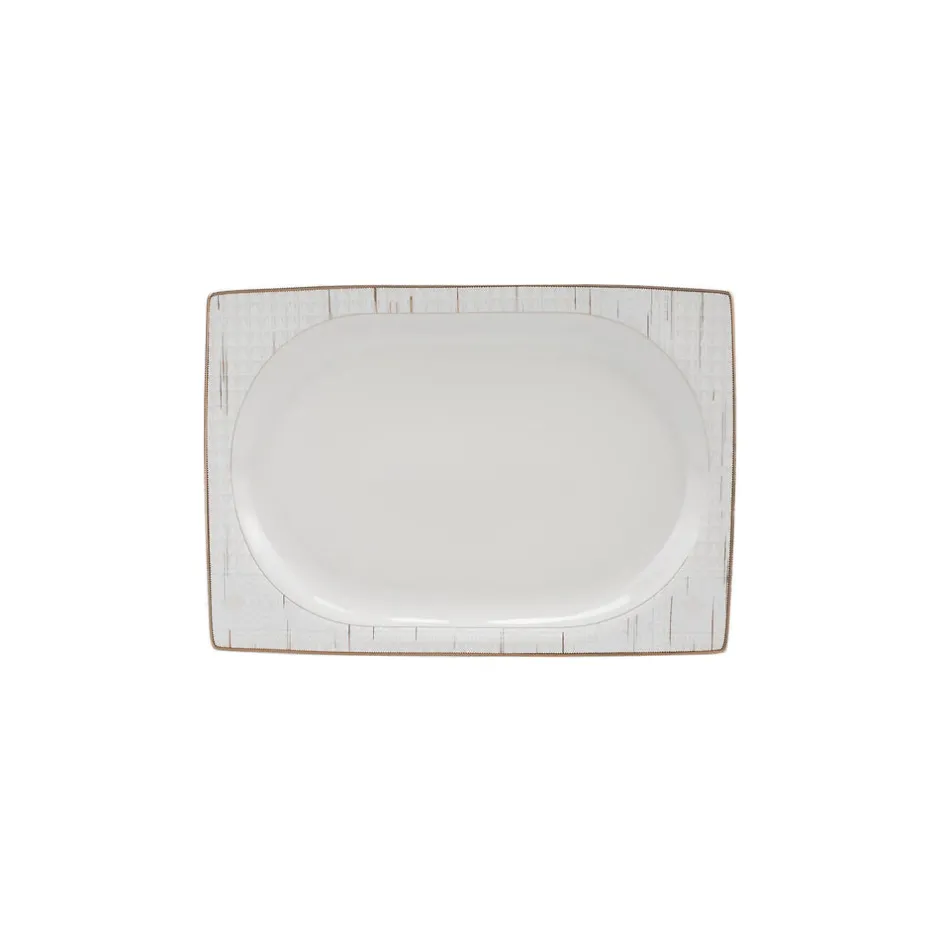 Karaca Tafelservice Für 12 Personen-Batik Cream 60-teiliges Tafelgeschirr-Set für 12 Personen Quadrat Gold