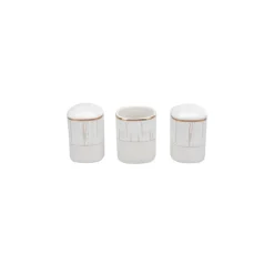 Karaca Tafelservice Für 12 Personen-Batik Cream 60-teiliges Tafelgeschirr-Set für 12 Personen Quadrat Gold