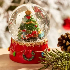 Karaca Deko-Objekte-Baum mit Zug Schneekugel Multıfarben