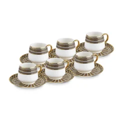 Karaca Mokka & Espressotassen Set-Belgin, 6 Person Kaffee Tasse Set, 90 ML Multıfarben