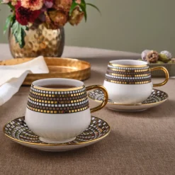 Karaca Teetassen Sets-Belgin Teetassenset für 2 Personen, 220 ml Multıfarben