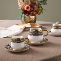 Karaca Teetassen Sets-Belgin Teetassenset für 2 Personen, 220 ml Multıfarben