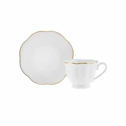 Karaca Mokka & Espressotassen Set-Bell Kaffeetassen-Set, 6 Personen, 90 ml Weıß01