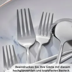 Karaca Bestecksets Für 6 Personen-Bella Edelstahl V2 24-teiliges Besteckset für 6 Personen – Silber