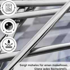 Karaca Bestecksets Für 6 Personen-Bella Edelstahl V2 24-teiliges Besteckset für 6 Personen – Silber