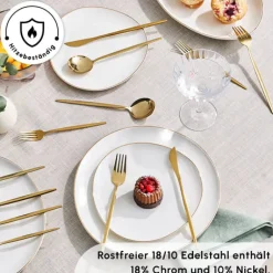 Karaca Bestecksets Für 6 Personen-Bella V2 24-teiliges Besteckset für 6 Personen – Matte Gold