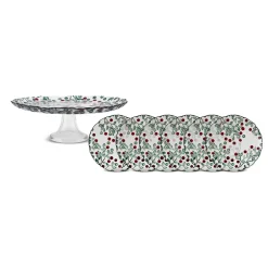 Karaca Kuchenplatte-Berry 7-teiliges Dessertset Kahverengi