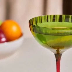 Karaca Weingläser & Kelchglas-Bettle Martini Grünes Eisdessertglas Grün01