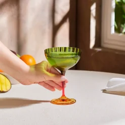 Karaca Weingläser & Kelchglas-Bettle Martini Grünes Eisdessertglas Grün01