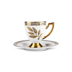 Karaca Mokka & Espressotassen Set-Betty Set mit Ständer, 6 Personen Kaffeetassen, 85 ml Weıß01