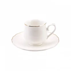 Karaca Mokka & Espressotassen Set-Beykoz 6-Personen-Kaffeetassenset, 80 ml Weıß01