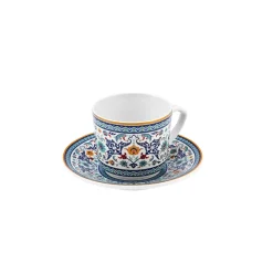 Karaca Mokka & Espressotassen Set-Beylerbeyi 6 Personen Kaffeetassen Set, 80 ml Blau01