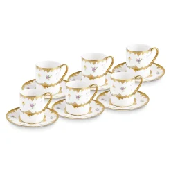 Karaca Mokka & Espressotassen Set-Bihter, 6 Person Kaffeetasse 90ML Multıfarben