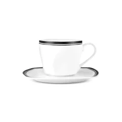 Karaca Teetassen Sets-Black Line Teetassen-Set für 6 Personen, 12 Teilig, 220 ml Multıfarben