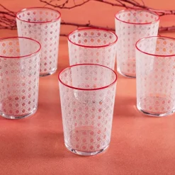 Karaca Wasserglas-Blanco Wasserglas Rot Rot02