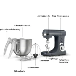 Karaca Küchenchef-Blendburst Küchenchef, 1400 W Grau