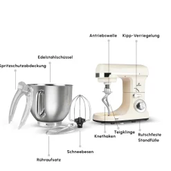 Karaca Küchenchef-Blendburst Stand Mixer, 5.7L, 1400W, Iconic Beige Iconıc Beıge