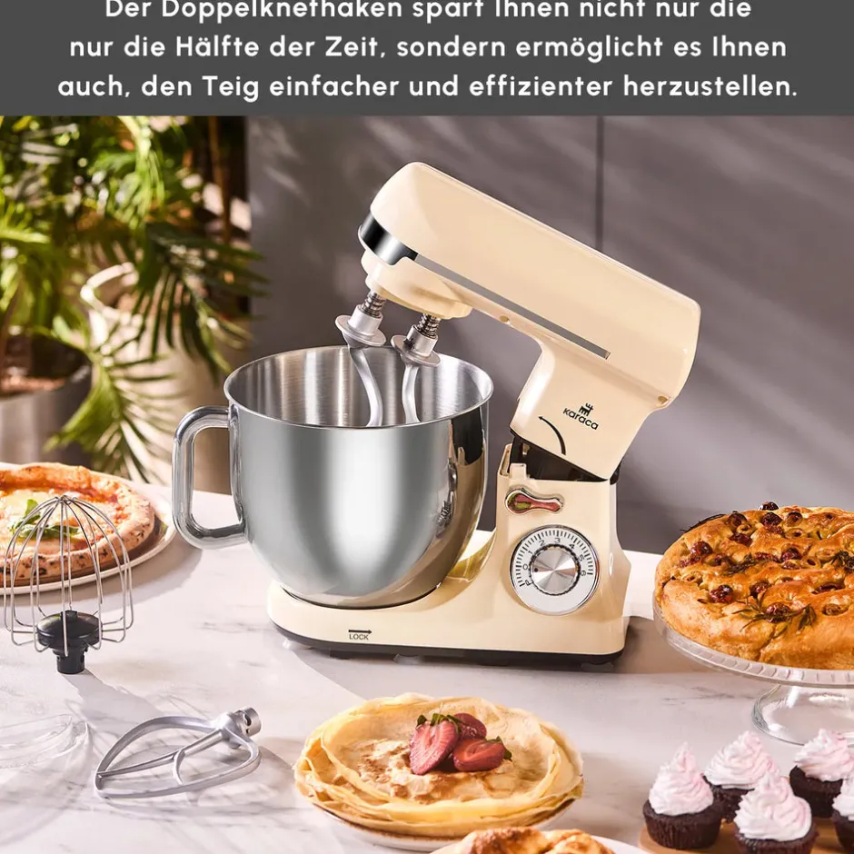 Karaca Küchenchef-Blendburst Stand Mixer, 5.7L, 1400W, Iconic Beige Iconıc Beıge