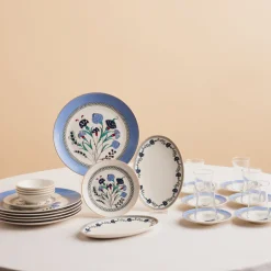 Karaca Frühstücksset Für 6 Personen-Blue Clove 26-Teiliges 6-Personen Frühstücksgeschirr Blau01