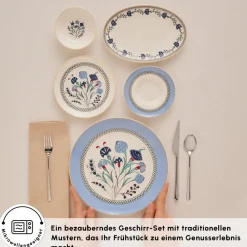Karaca Frühstücksset Für 6 Personen-Blue Clove 26-Teiliges 6-Personen Frühstücksgeschirr Blau01