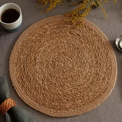 Karaca Deko-Objekte-Boho Tischset aus Seegras und Jute, 37 cm Beıge01