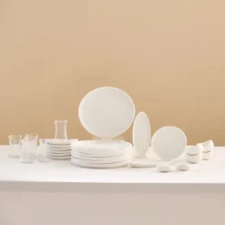 Karaca Frühstücksset Für 6 Personen-Bone China Olla 28-teiliges Servierset für 6 Personen, Weiß