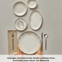Karaca Frühstücksset Für 6 Personen-Bone China Siena 20-teiliges Tafelservice für 6 Personen, Weiß