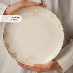 Karaca Frühstücksset Für 6 Personen-Bone China Siena 20-teiliges Tafelservice für 6 Personen, Weiß