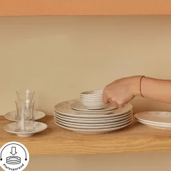 Karaca Frühstücksset Für 6 Personen-Bone China Siena 20-teiliges Tafelservice für 6 Personen, Weiß