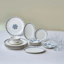 Karaca Frühstücksset Für 6 Personen-Bone China İznik 26-teiliges Servierset für 6 Personen, Mehrfarbig Multıcolor