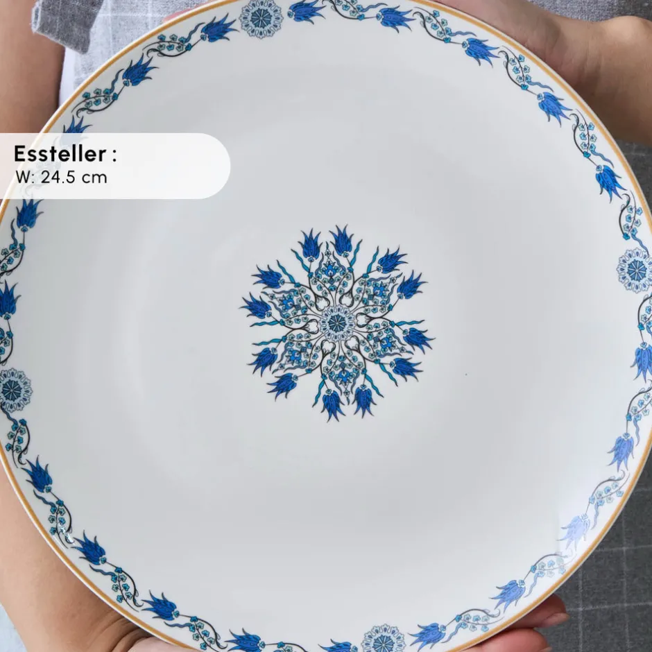 Karaca Frühstücksset Für 6 Personen-Bone China İznik 26-teiliges Servierset für 6 Personen, Mehrfarbig Multıcolor