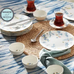 Karaca Frühstücksset Für 6 Personen-Bonita Blau für 6 Personen Frühstücksset und Servierschalen, 26 Teilig Multıfarben