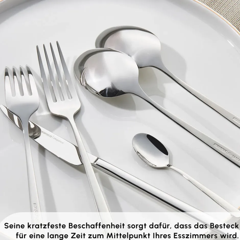 Karaca Bestecksets Für 12 Personen-Boreas 12 Personen Besteckset, 84 Teilig Sılber
