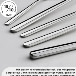 Karaca Bestecksets Für 12 Personen-Boreas 12 Personen Besteckset, 84 Teilig Sılber