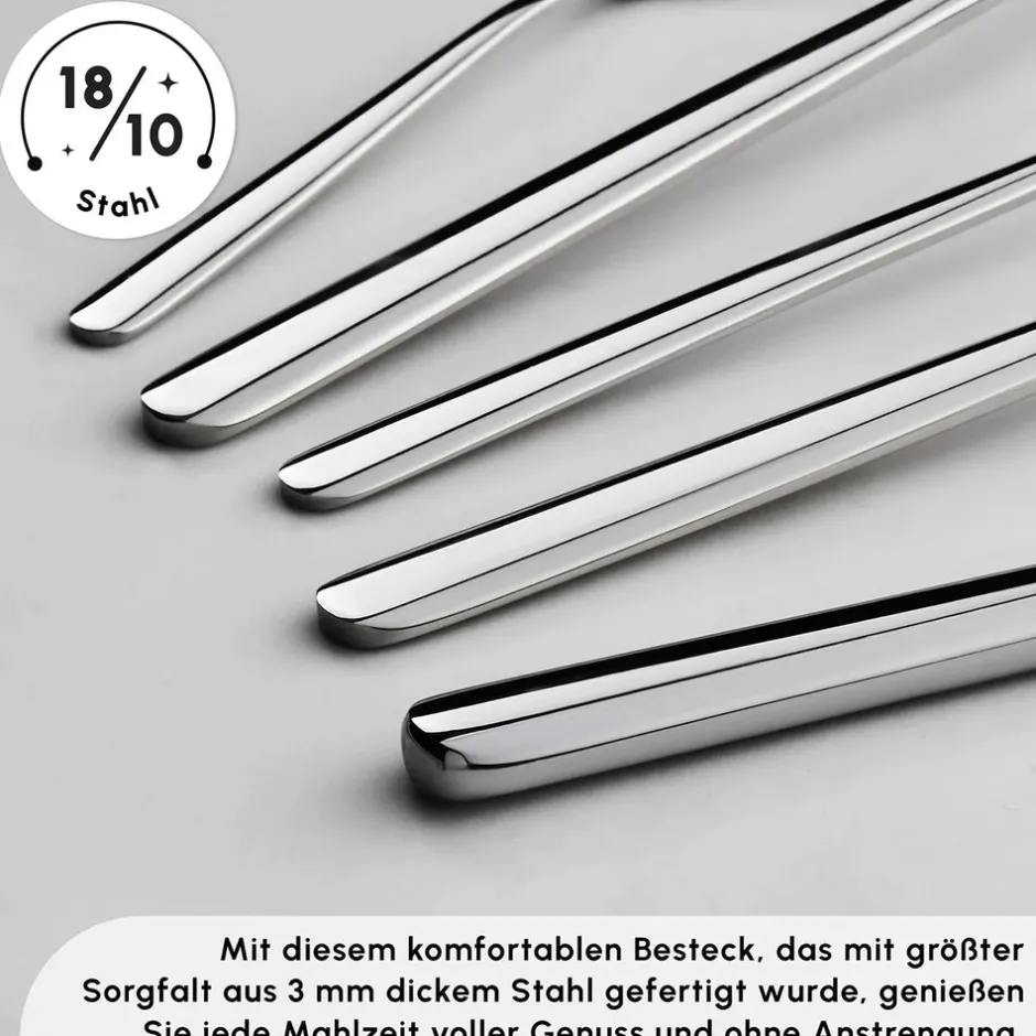 Karaca Bestecksets Für 12 Personen-Boreas 12 Personen Besteckset, 84 Teilig Sılber