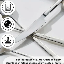 Karaca Bestecksets Für 12 Personen-Boreas 12 Personen Besteckset, 60 Teilig Sılber