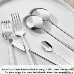 Karaca Bestecksets Für 12 Personen-Boreas 12 Personen Besteckset, 60 Teilig Sılber