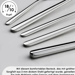 Karaca Bestecksets Für 12 Personen-Boreas 12 Personen Besteckset, 60 Teilig Sılber