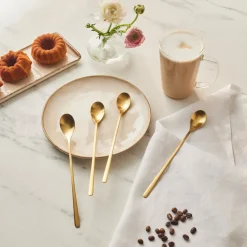 Karaca Bestecksets Für 6 Personen-Boreas 4-teiliges Latte-Löffel-Set in Box Gold