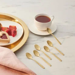 Karaca Bestecksets Für 6 Personen-Boreas 6-teiliges Teelöffel-Set in Box Gold