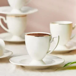 Karaca Mokka & Espressotassen Set-Boyoz Kaffeetassen-Set, 6 Personen, 85 ml Weıß01