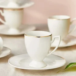 Karaca Mokka & Espressotassen Set-Boyoz Kaffeetassen-Set, 6 Personen, 85 ml Weıß01